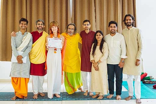 Charleen Riekehof, student of Nirvana Yoga School with her 200 hour YTTC certification	